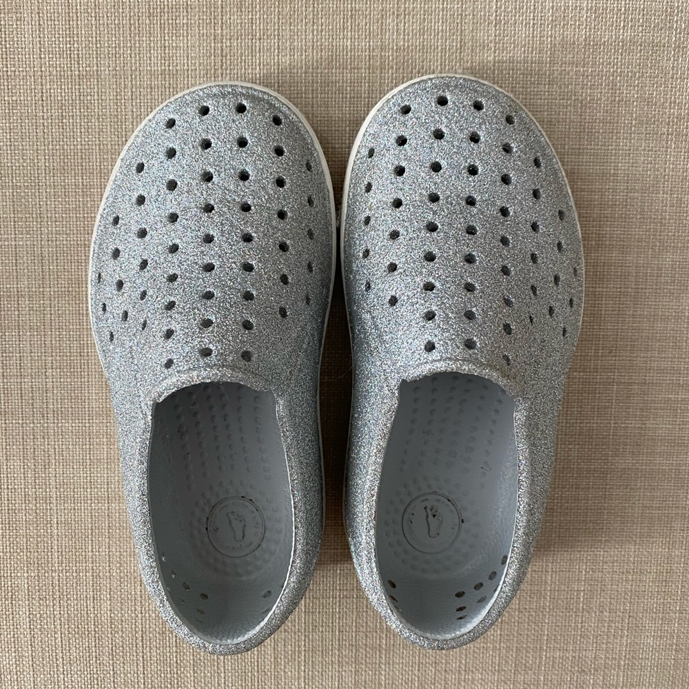 Silver Glitter Native Shoes